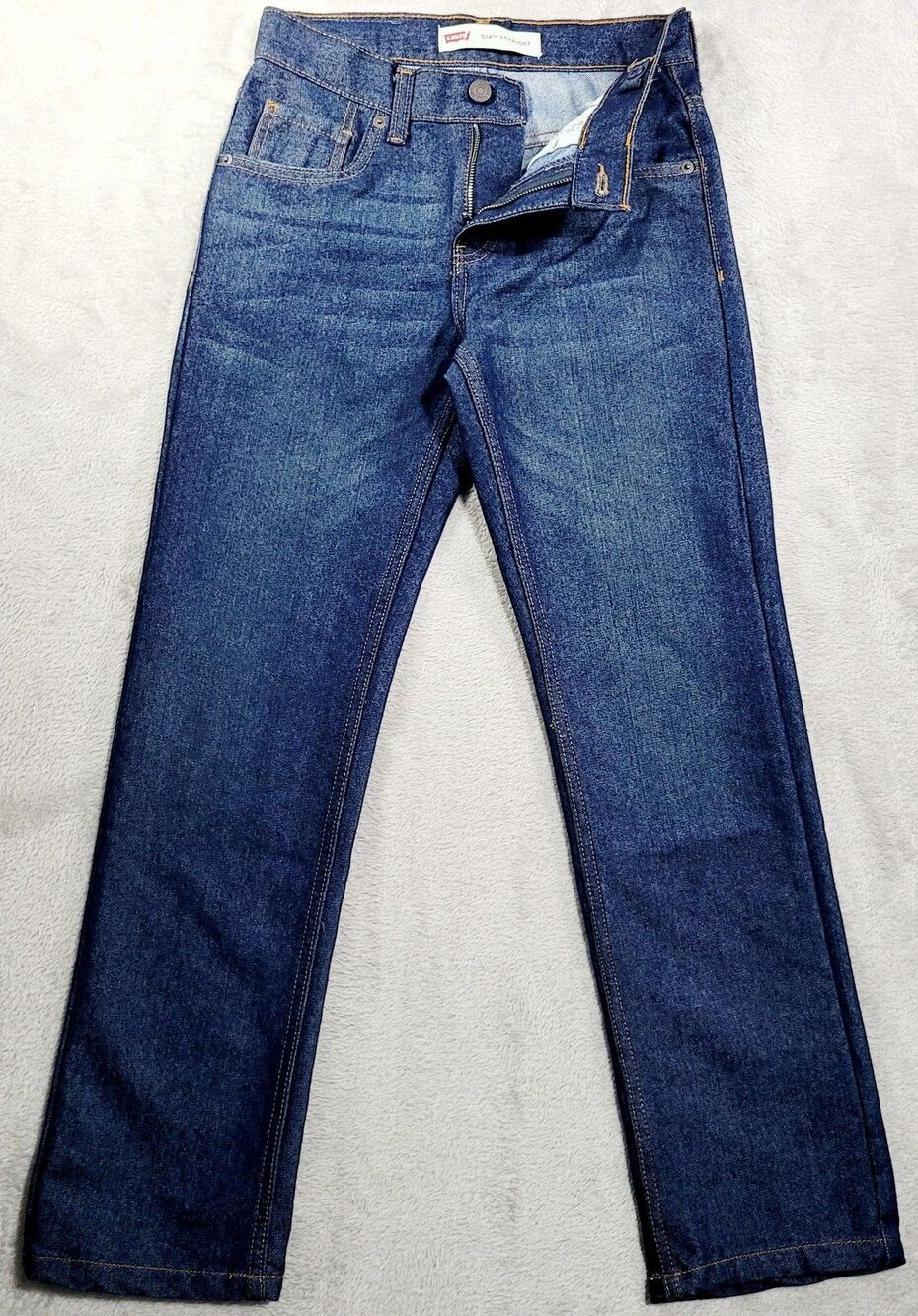 Levi's 514 Straight Jeans Youth 12 Reg 26x27 Blue Wash Adjustable Waist Denim